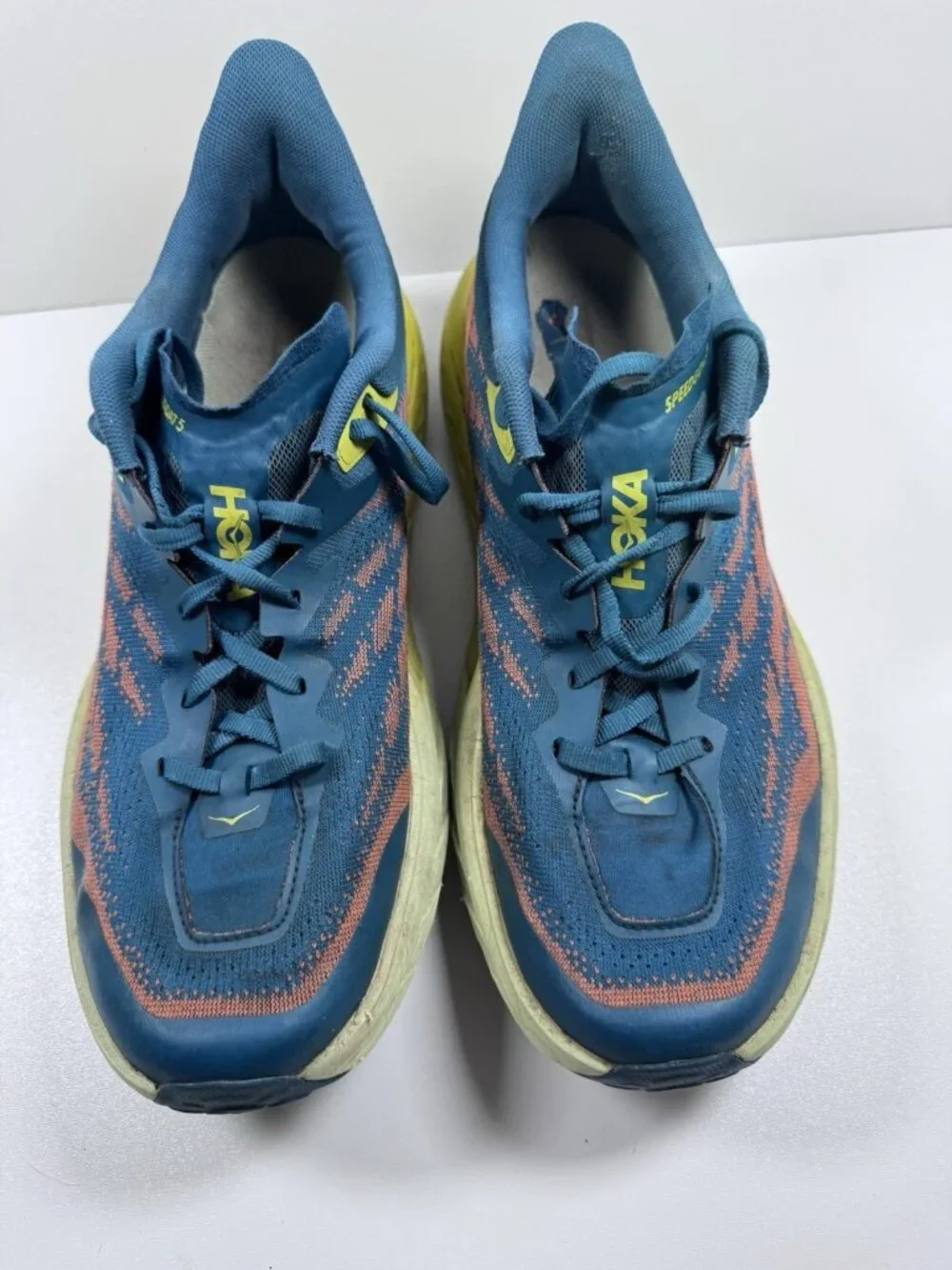 Hoka Speedgoat 5 Men's 12 12D Blue Coral/ Evening Primrose Trail Shoes 1123157